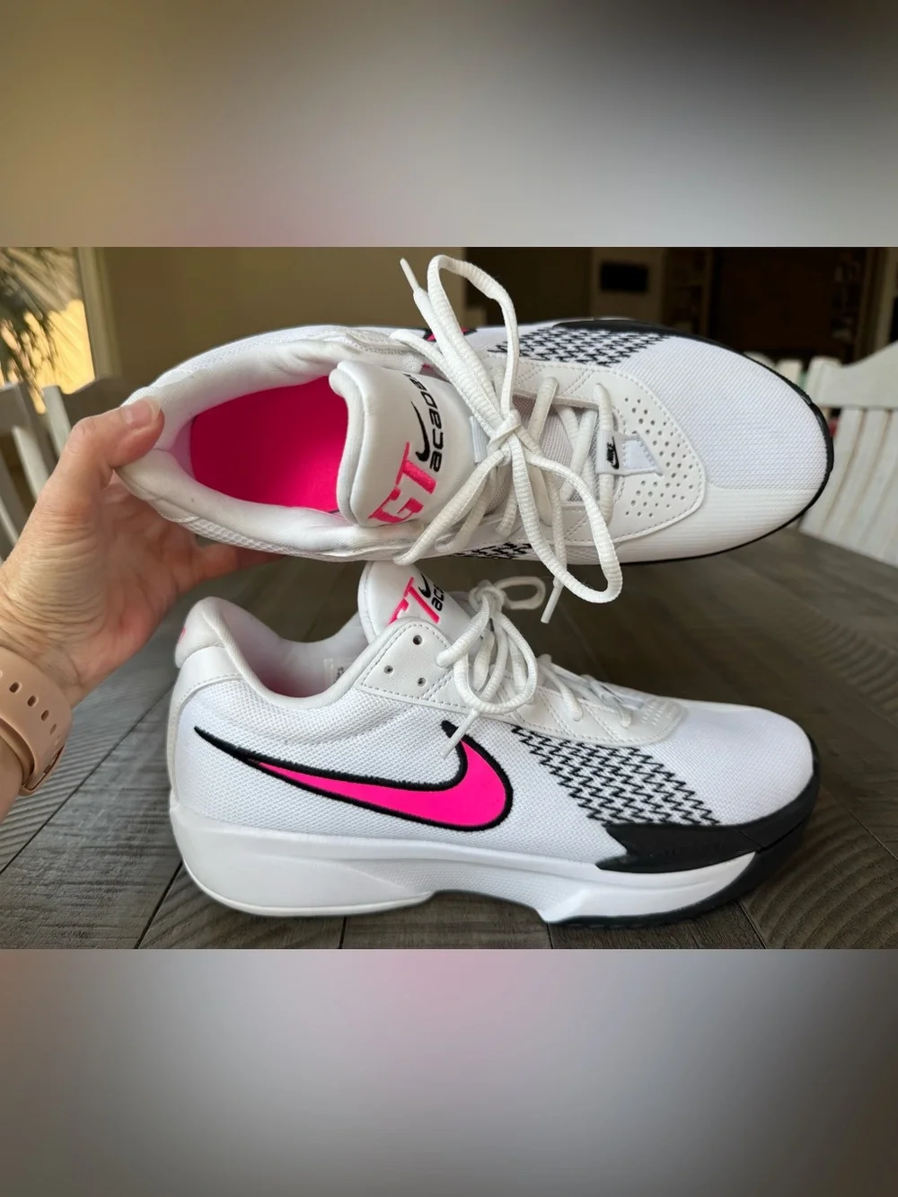 Nike Air Zoom G.T. Cut Academy EP White/Black/Pink Basketball Men’s Size 9.5